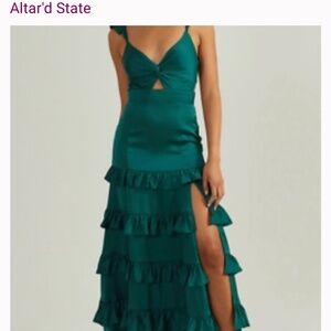 Altar'd State Green emerald Alana Marie Maxi dress